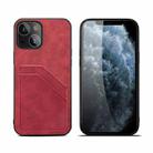 For iPhone 13 Card Slots Full Coverage PU+TPU Phone Case(Red) - 1