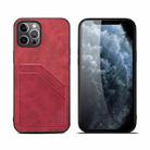 For iPhone 13 Pro Card Slots Full Coverage PU+TPU Phone Case (Red) - 1