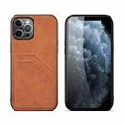 Card Slots Full Coverage PU+TPU Phone Case For iPhone 13 Pro(Brown) - 1