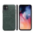 For iPhone 11 Card Slots Full Coverage PU+TPU Phone Case (Green) - 1