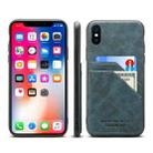 For iPhone X / XS Card Slots Full Coverage PU+TPU Phone Case(Blue) - 1