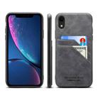 For iPhone XR Card Slots Full Coverage PU+TPU Phone Case(Grey) - 1