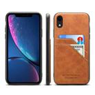 Card Slots Full Coverage PU+TPU Phone Case For iPhone XR(Brown) - 1