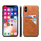 Card Slots Full Coverage PU+TPU Phone Case For iPhone XS Max(Brown) - 1