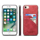 For iPhone SE 2022 / SE 2020 / 8 / 7 Card Slots Full Coverage PU+TPU Phone Case(Red) - 1