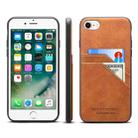 For iPhone SE 2022 / SE 2020 / 8 / 7 Card Slots Full Coverage PU+TPU Phone Case(Brown) - 1