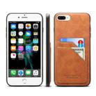 Card Slots Full Coverage PU+TPU Phone Case For iPhone 8 Plus / 7 Plus(Brown) - 1