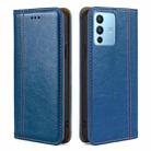 For vivo S12 Pro / V23 Pro Grid Texture Magnetic Flip Leather Phone Case(Blue) - 1