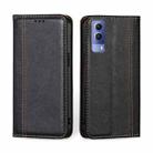 For vivo Y53s 5G / iQOO Z5x / T1x Grid Texture Magnetic Flip Leather Phone Case(Black) - 1