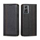 For vivo Y55s 5G Grid Texture Magnetic Flip Leather Phone Case(Black) - 1