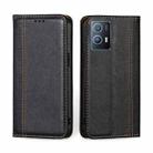 For vivo iQOO U5 Grid Texture Magnetic Flip Leather Phone Case(Black) - 1