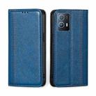 For vivo iQOO U5 Grid Texture Magnetic Flip Leather Phone Case(Blue) - 1