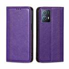 For vivo iQOO U5 Grid Texture Magnetic Flip Leather Phone Case(Purple) - 1