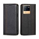 For vivo iQOO Neo6 5G Grid Texture Magnetic Flip Leather Phone Case(Black) - 1