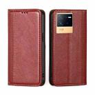 For vivo iQOO Neo6 5G Grid Texture Magnetic Flip Leather Phone Case(Red) - 1