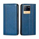 For vivo iQOO Neo6 5G Grid Texture Magnetic Flip Leather Phone Case(Blue) - 1
