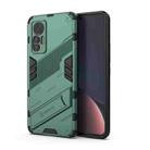 For Xiaomi 12 Lite Punk Armor PC + TPU Phone Case with Holder(Green) - 1