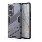 For Honor 70 Punk Armor 2 in 1 PC + TPU Shockproof Case with Invisible Holder(Grey) - 1