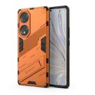 For Honor 70 Punk Armor 2 in 1 PC + TPU Shockproof Case with Invisible Holder(Orange) - 1