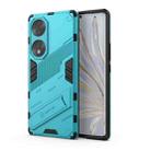 For Honor 70 Punk Armor 2 in 1 PC + TPU Shockproof Case with Invisible Holder(Blue) - 1