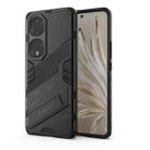 For Honor 70 Pro Punk Armor 2 in 1 PC + TPU Shockproof Case with Invisible Holder(Black) - 1