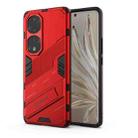 For Honor 70 Pro Punk Armor 2 in 1 PC + TPU Shockproof Case with Invisible Holder(Red) - 1