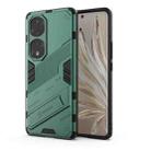 For Honor 70 Pro Punk Armor 2 in 1 PC + TPU Shockproof Case with Invisible Holder(Green) - 1