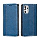 For Samsung Galaxy A23 5G Grid Texture Magnetic Flip Leather Phone Case(Blue) - 1