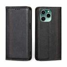 For Honor 60 SE Grid Texture Magnetic Flip Leather Phone Case(Black) - 1