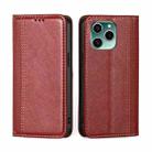 For Honor 60 SE Grid Texture Magnetic Flip Leather Phone Case(Red) - 1