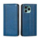 For Honor 60 SE Grid Texture Magnetic Flip Leather Phone Case(Blue) - 1