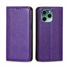 For Honor 60 SE Grid Texture Magnetic Flip Leather Phone Case(Purple) - 1