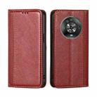 For Honor Magic4 Grid Texture Magnetic Flip Leather Phone Case(Red) - 1