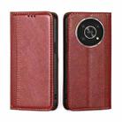 For Honor X30 Grid Texture Magnetic Flip Leather Phone Case(Red) - 1