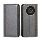 For Honor X30 Grid Texture Magnetic Flip Leather Phone Case(Grey) - 1