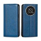 For Honor X30 Grid Texture Magnetic Flip Leather Phone Case(Blue) - 1