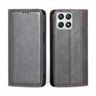For Honor X30i Grid Texture Magnetic Flip Leather Phone Case(Grey) - 1