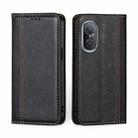 For Huawei nova 9 SE 4G Grid Texture Magnetic Flip Leather Phone Case(Black) - 1