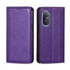 For Huawei nova 9 SE 4G Grid Texture Magnetic Flip Leather Phone Case(Purple) - 1