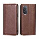 For Huawei nova 9 SE 4G Grid Texture Magnetic Flip Leather Phone Case(Brown) - 1