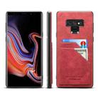 For Samsung Galaxy Note9 Card Slots Full Coverage PU+TPU Phone Case(Red) - 1