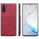 For Samsung Galaxy Note10 Card Slots Full Coverage PU+TPU Phone Case(Red) - 1