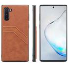 For Samsung Galaxy Note10 Card Slots Full Coverage PU+TPU Phone Case(Brown) - 1