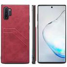 For Samsung Galaxy Note10+ Card Slots Full Coverage PU+TPU Phone Case(Red) - 1