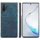 For Samsung Galaxy Note10+ Card Slots Full Coverage PU+TPU Phone Case(Blue) - 1