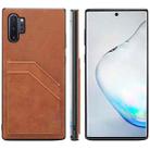 For Samsung Galaxy Note10+ Card Slots Full Coverage PU+TPU Phone Case(Brown) - 1