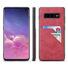 For Samsung Galaxy S10 Card Slots Full Coverage PU+TPU Phone Case(Red) - 1