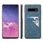 For Samsung Galaxy S10 Card Slots Full Coverage PU+TPU Phone Case(Blue) - 1