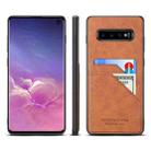 For Samsung Galaxy S10 Card Slots Full Coverage PU+TPU Phone Case(Brown) - 1