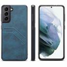 For Samsung Galaxy S21+ 5G Card Slots Full Coverage PU+TPU Phone Case(Blue) - 1